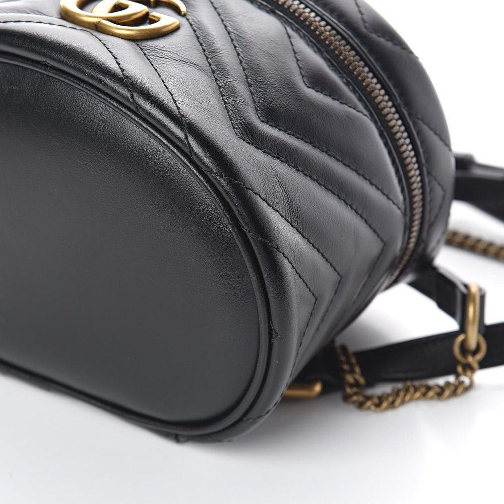Gucci GG Marmont Matelasse Mini Backpack in Black NEW WITH DUSTBAG - Picture 6 of 14
